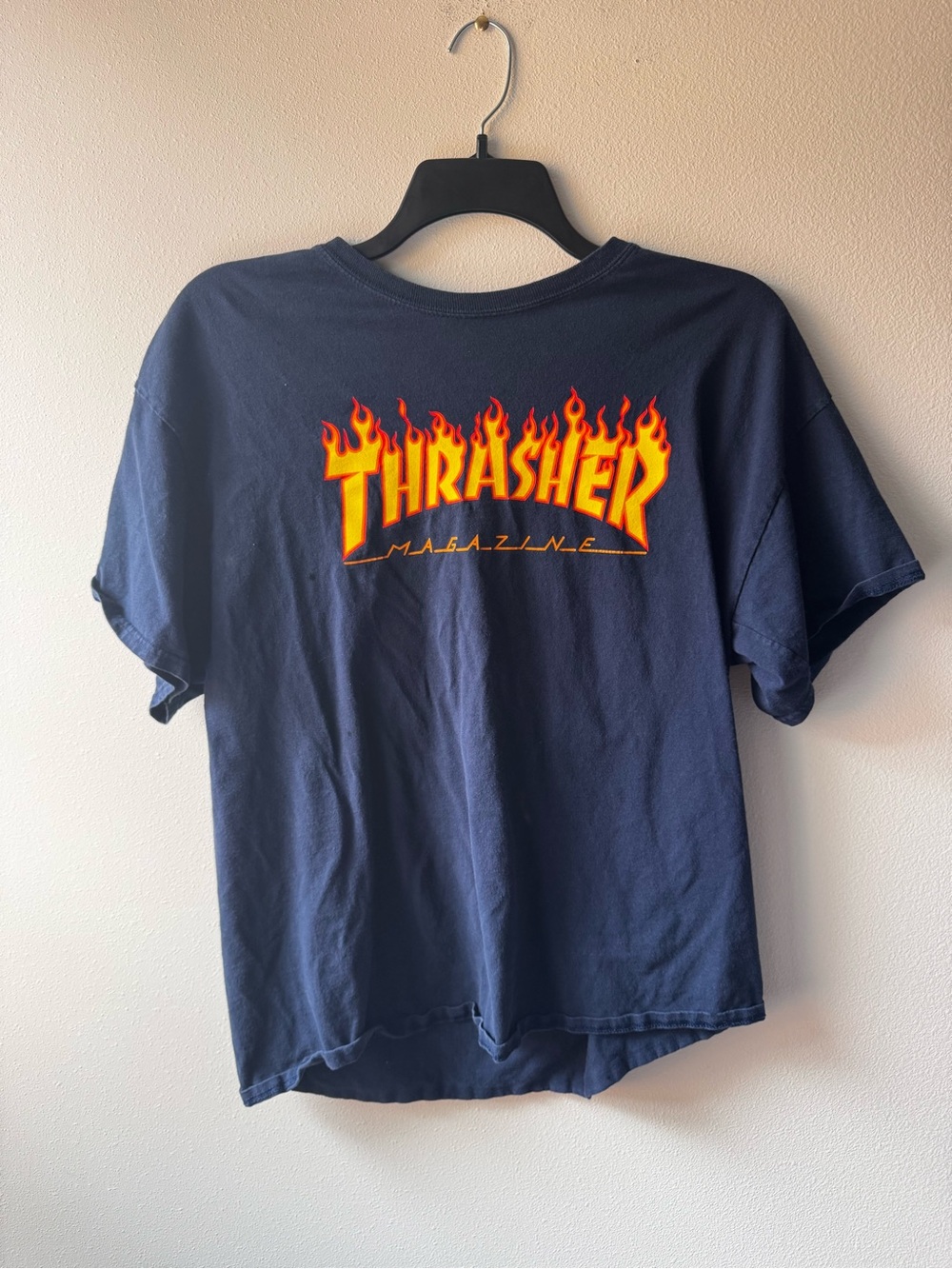 Thrasher Men's Navy Flame Logo T-Shirt